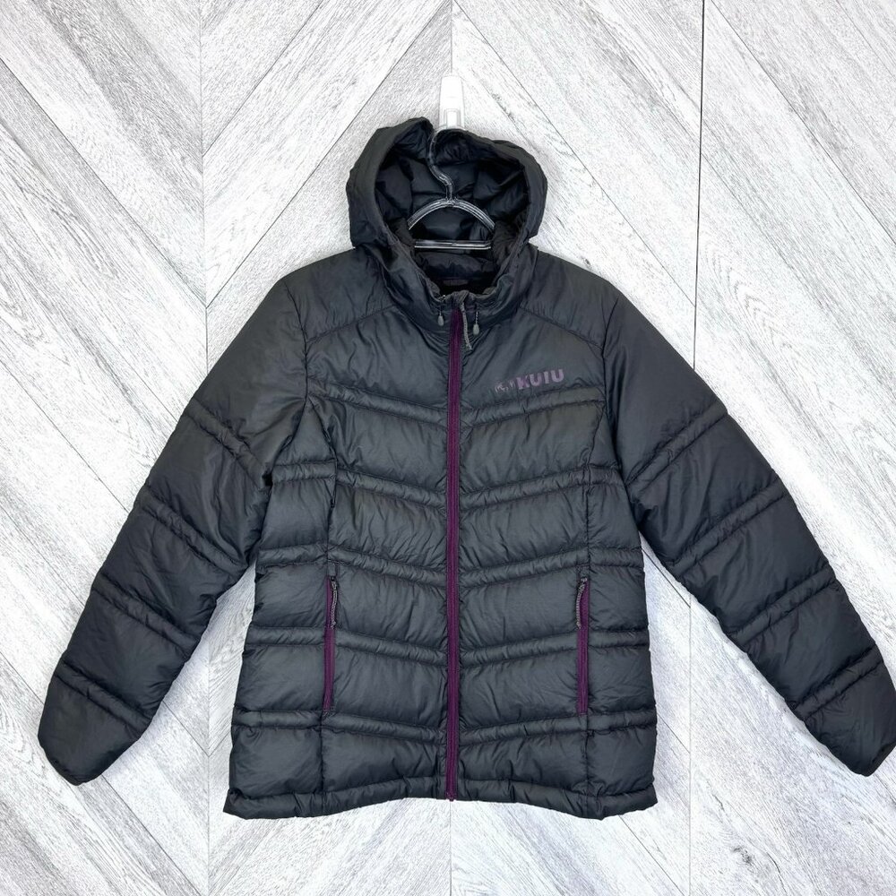 KUIU Super Down Ultra Hooded Jacket Womens Large Phantom Plum 850 Fill Quixdown